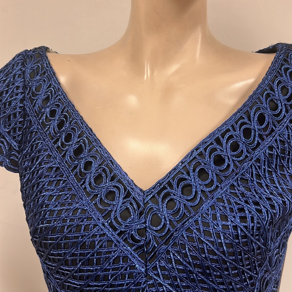 JS collections basketweave with Chevron stripes cap sleeves cocktail dress - Picture 12 of 12